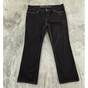 Gap Premium Bootcut Jeans Womens 18/34R Black Denim Contrast Stitch 32" Inseam